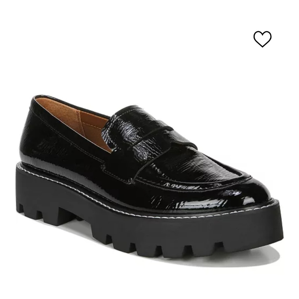 Franco Sarto Faux Patent Leather Platform Loafers